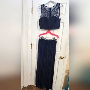 Navy Blue 2-piece formal dress